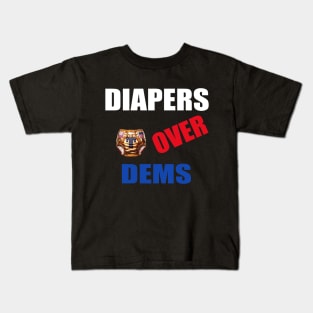 Funny Real Men Wear Diapers Trump 2024 Kids T-Shirt